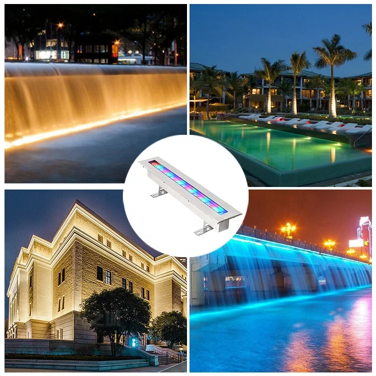 Ip68 Led Stainless Steel Underwater Light Swimming Pool Light 12W 500Mm Rectangle Underground Underwater Light