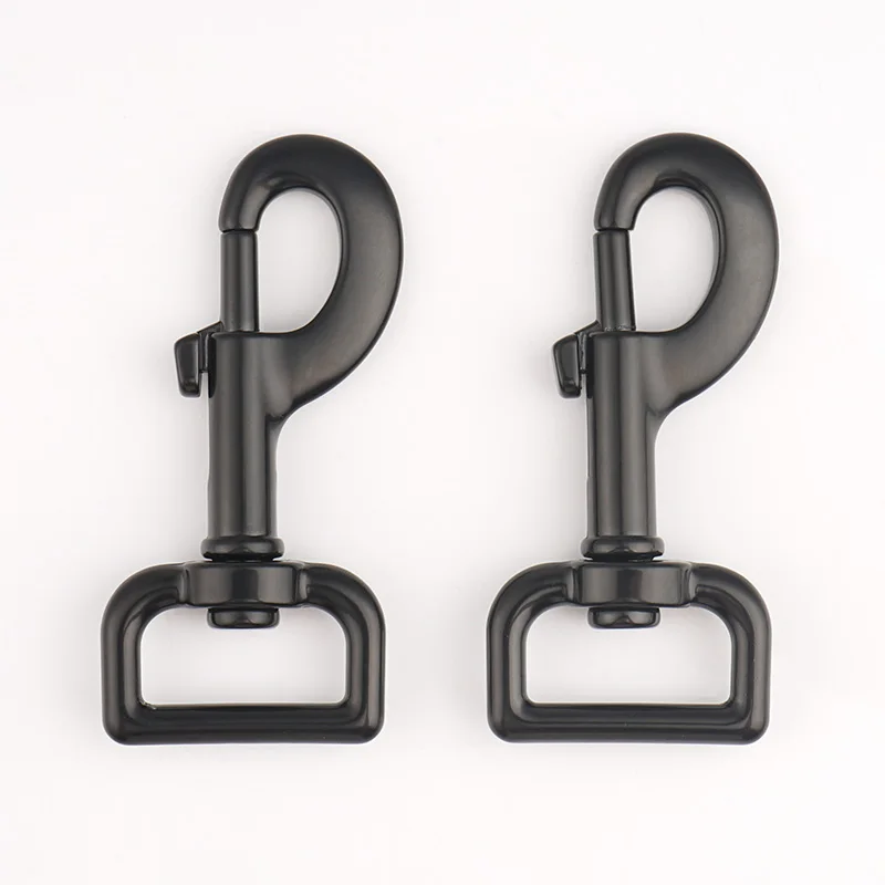 Heavy Duty Eye Bolt Snap Hook 25 mm Glossy Black Swivel Clasp Dog Horse Lead Hook 1 Inch Metal Swivel Snap Hook for Dog Leash