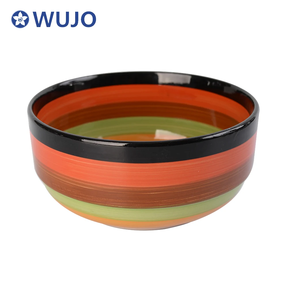 Large Ceramic Bowl Colorful Hand Painting Ceramic Ramen Bowls