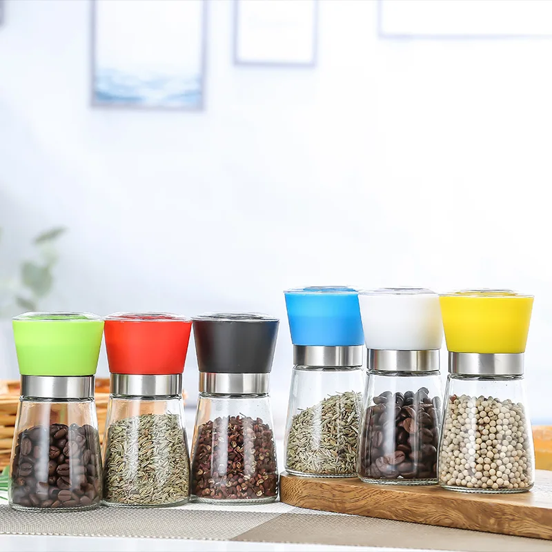 Kitchen Supplies Manual Glass Pepper Spice Grinder with ceramic grinding core