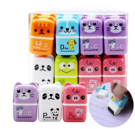 Cute Cartoon RollerColorful Rectangle Eraser Rubber Students Stationery Kids Gifts School Office Correction Supplies eraser