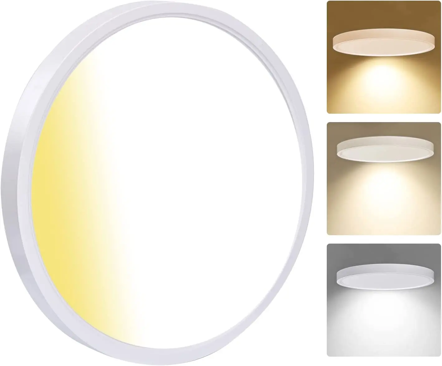 YG High lumen Flat LED Light Surface Mount 9in 12in 15in Round White 3CCT 5CCT