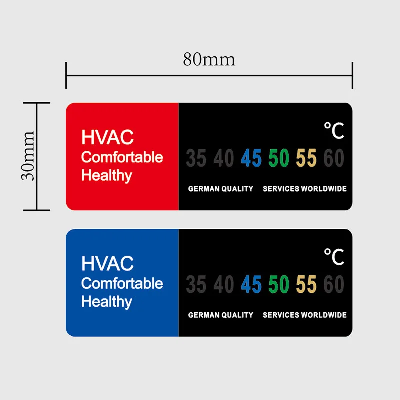 Magic measured temperature color changing sticker thermometer valve