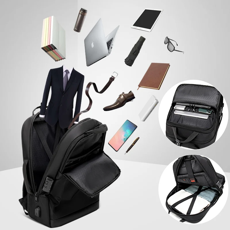 Custom  Anti Theft Lock USB Backpack Laptop Bags Large  Business Waterproof Wholesale Backpack OEM sac a dos mochilas antirrobo