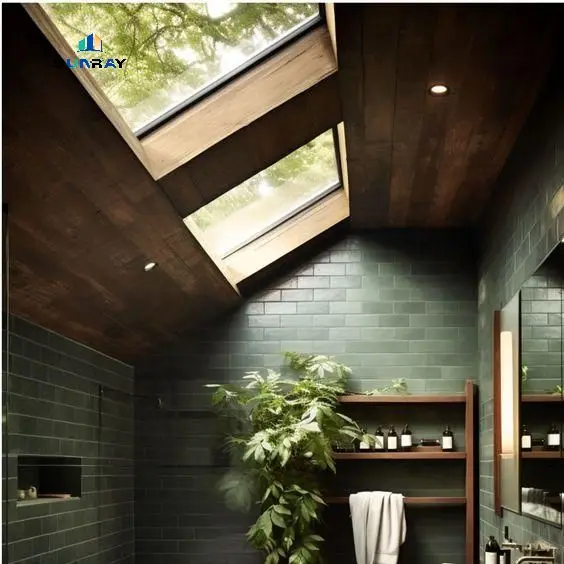Sunshine Building Series Smart Sensor Automatic Large Aluminum Alloy Glass Skylight High Rate Window Type for Living