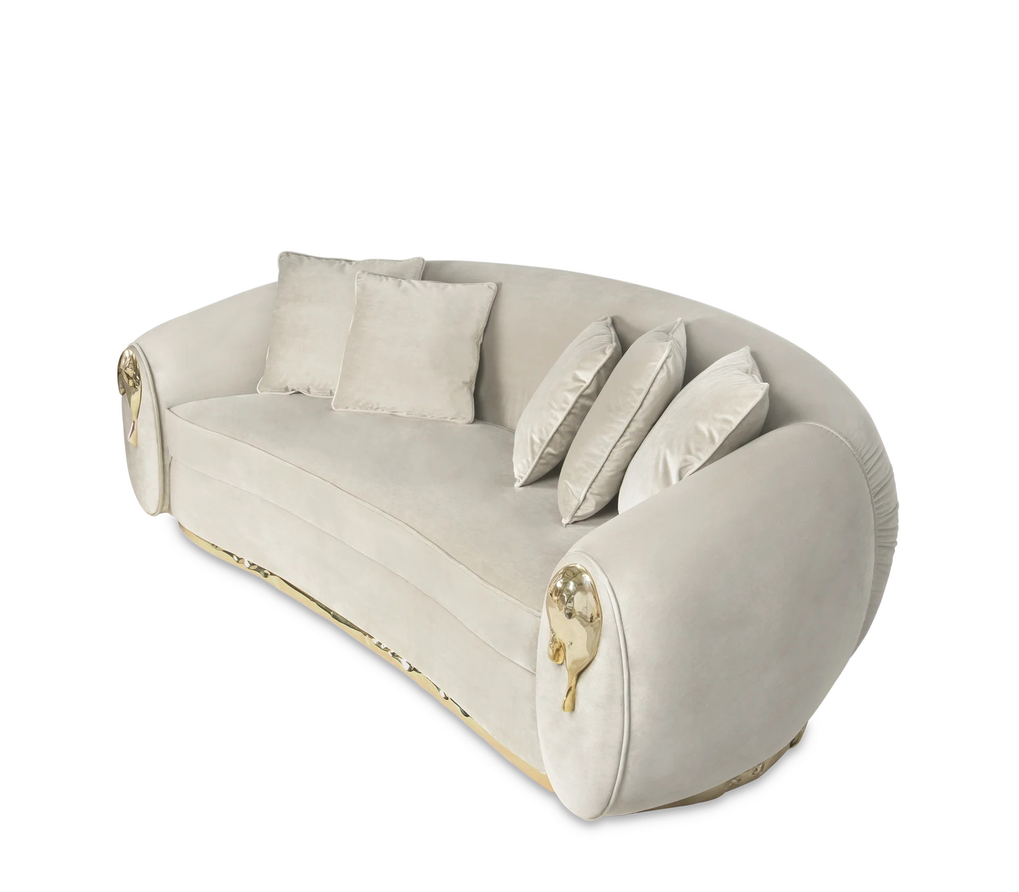 High Quality  Can customize living room furniture Foshan furniture Leather metal brass high quality frosted fabric