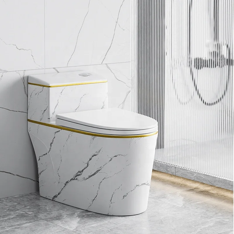 Wholesale Custom Sanitary Wears Dual Flush Washdown Wc White And Gold Bathroom Ceramic Marble Bidet Toilet