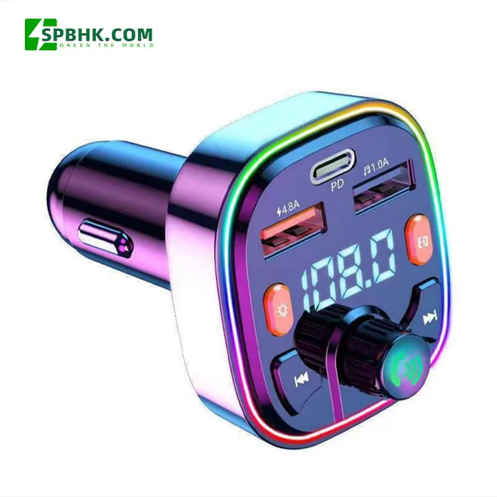 TF Dual USB C  Fast QC3.0 Car charger Handsfree Audio Car MP3 Player Fm transmitter Kit Wireless BT 5.0 Bluetooth  For Car