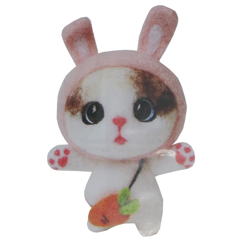 Wool Felt Poke Happy Diy Self-made Material Bag Cat Cat Rabbit Shiba Series Plush Doll