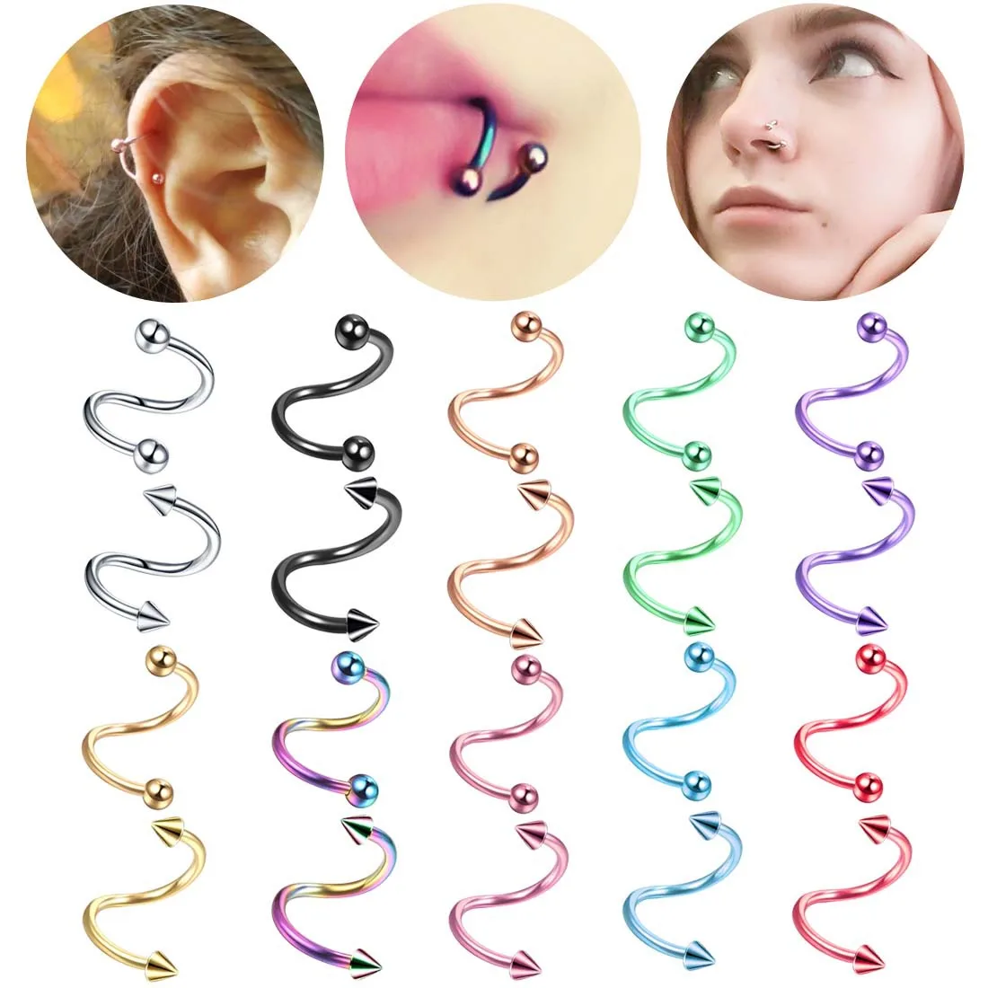 Wholesale Fashion Perforated Niche Style Lip Rings Cartilage Sexy Stainless Steel Women Men Body Piercing Earring Studs