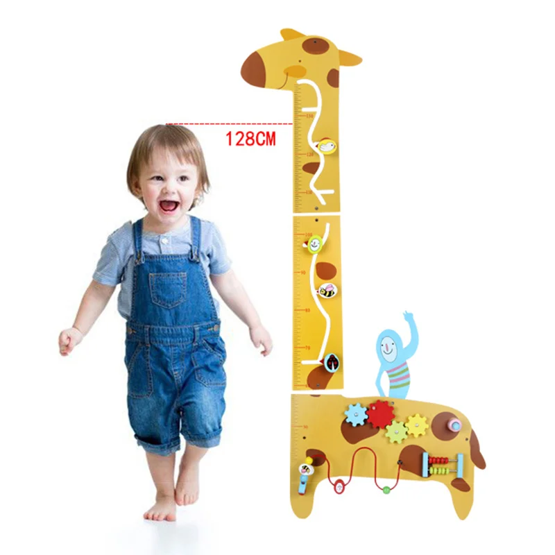 Wholesale sales Wooden giraffe wall mounted toy set Wooden animal toys for kids