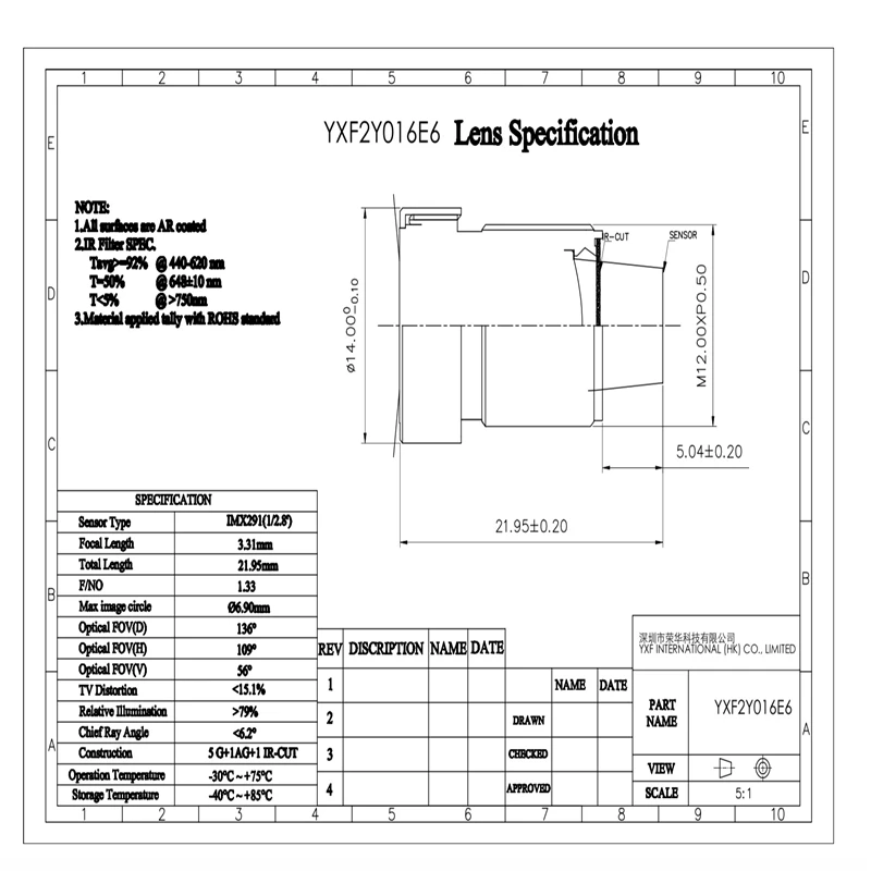  OV2710 фокусное расстояние 3 31 мм TTL 22 0 hd широкоугольный объектив с хорошим ночным видением автомобильный CCTV