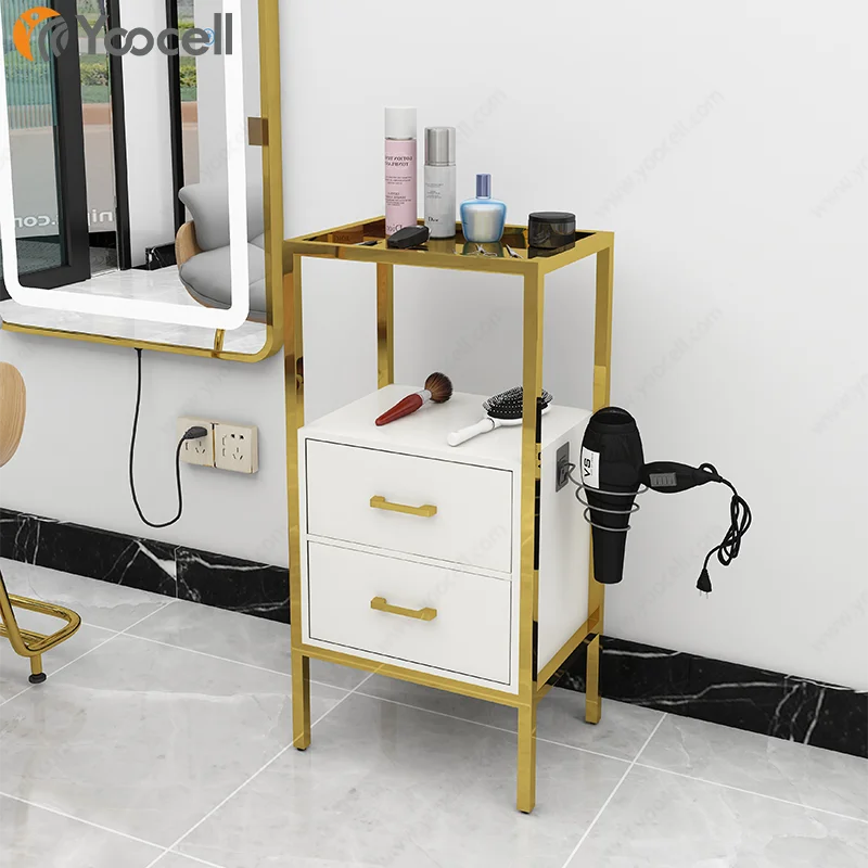 Yoocell modern top quality metal frame salon carts equipment beauty salon trolley hairdressing manicure pedicure trolley