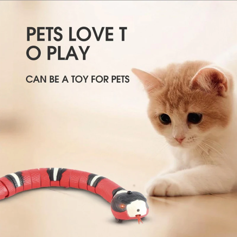 OEM ODM custom logo interactive cat toys smart sensing snake cat toy custom built-in infrared sensor snake smart toy for cats