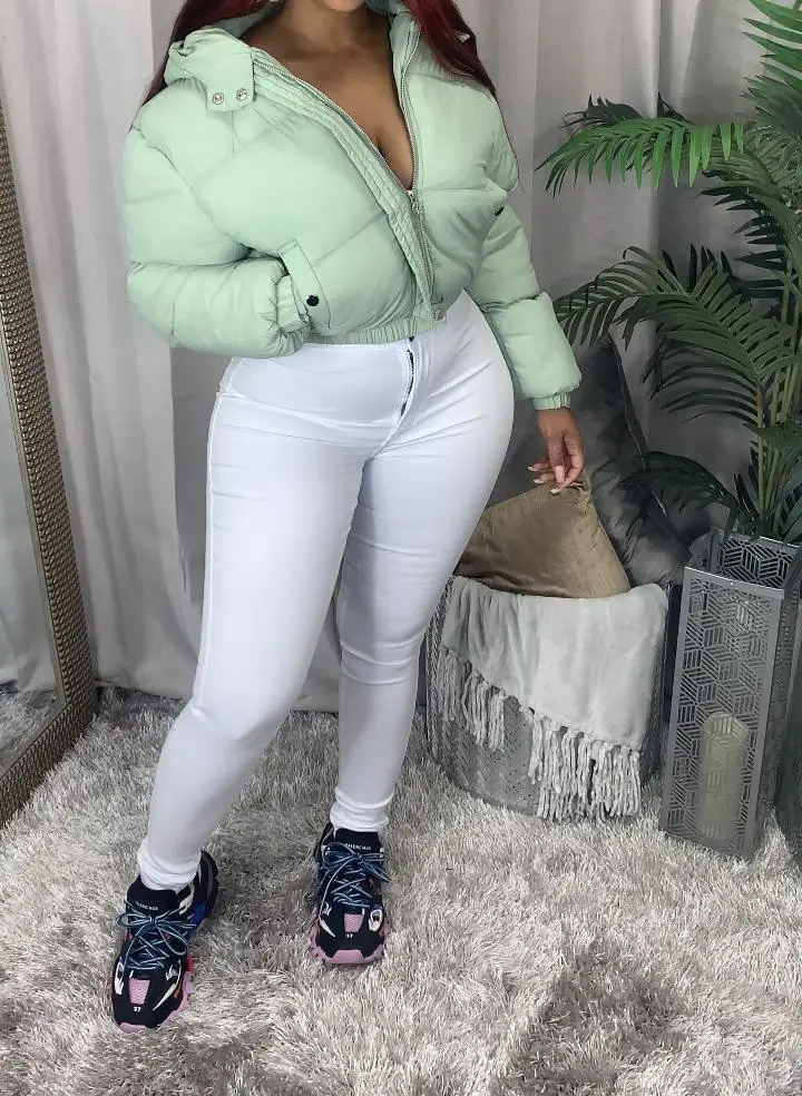 2021 crop top puffer jacket jackets women coats