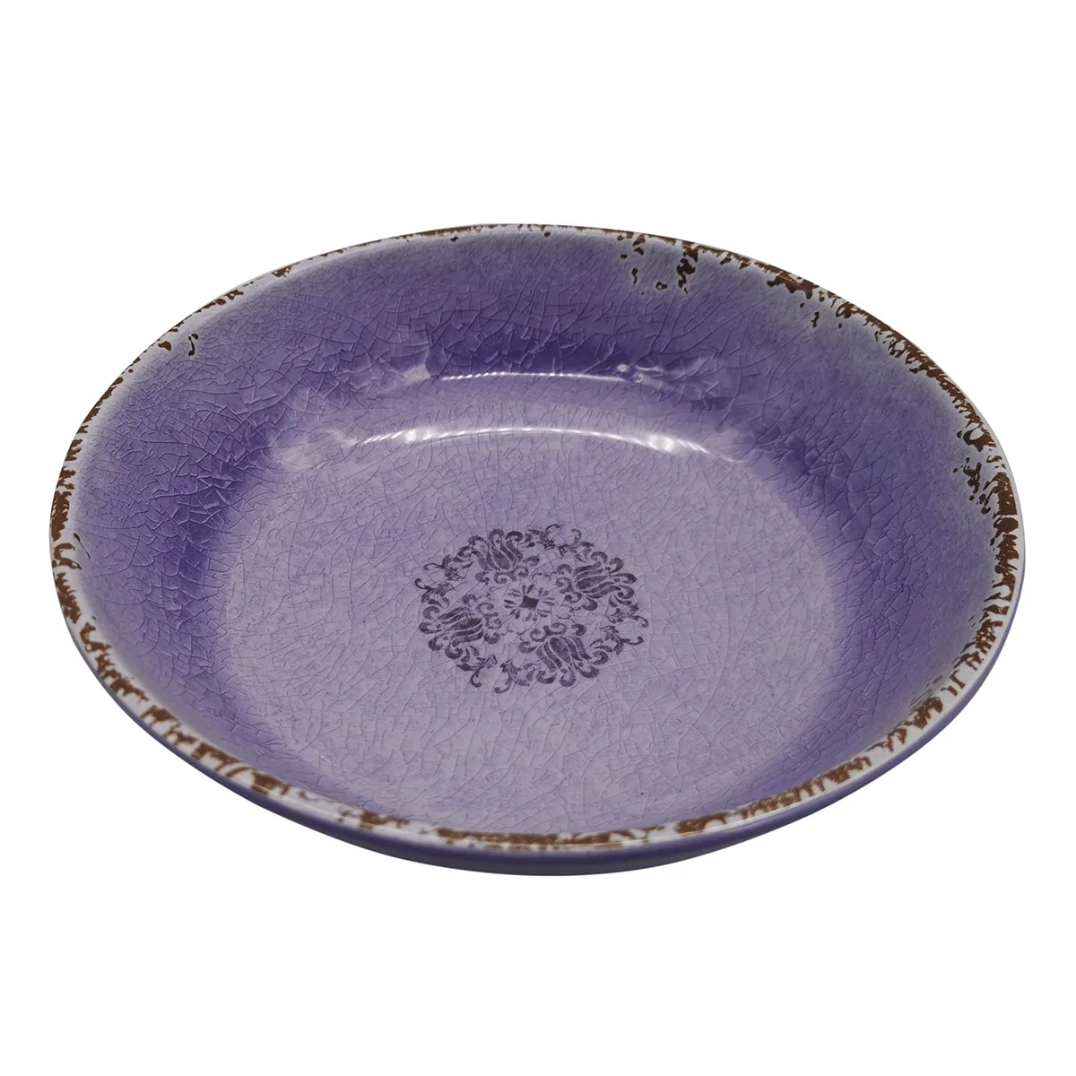 purple rustic design ice crackle melamine dinner plates salad bowl tableware dinnerware set