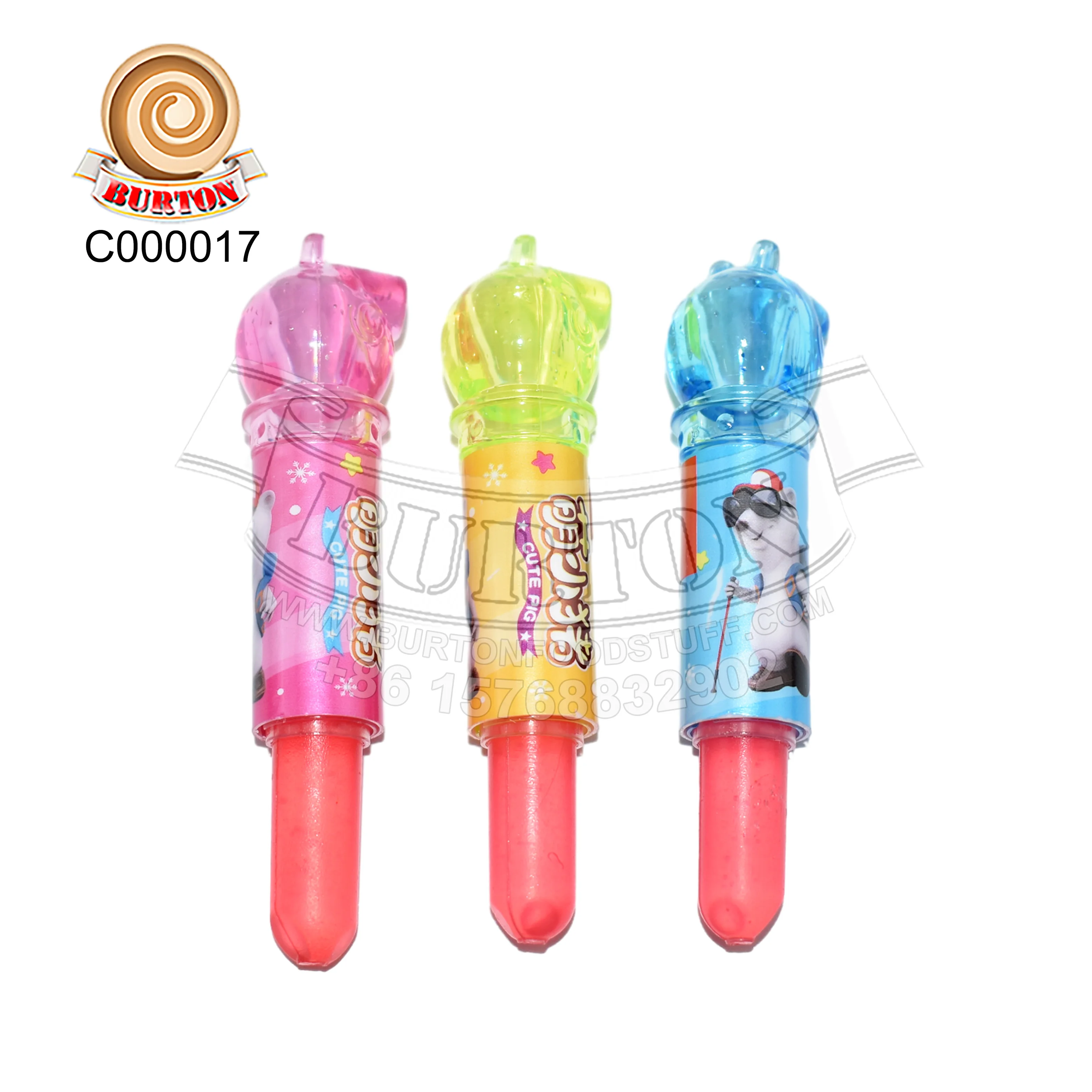 Милый красочный поросенок помада игрушка со сладким фруктовым вкусом жесткие конфеты