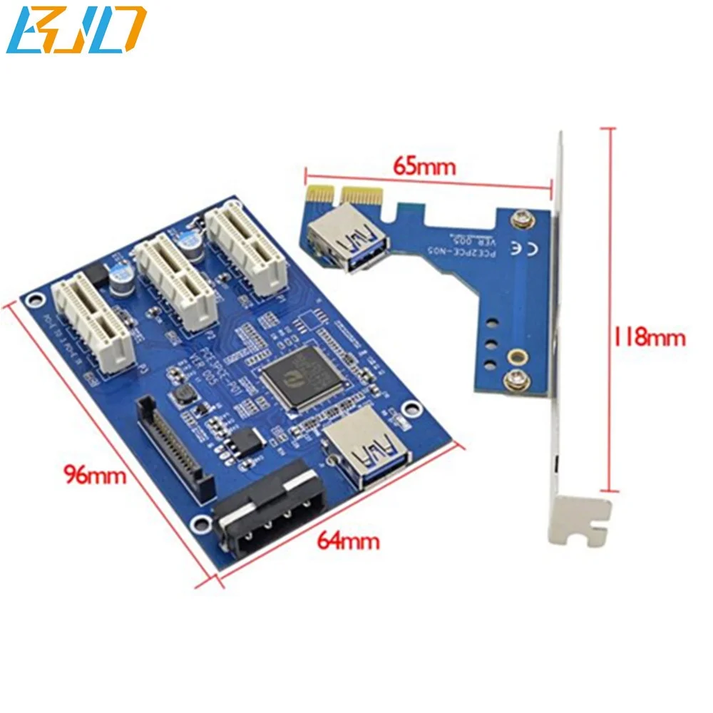 PCI Express 16X Слоты Райзер-карта 1X на внешний 3 PCI-e слота-адаптер PCIe 1 порта
