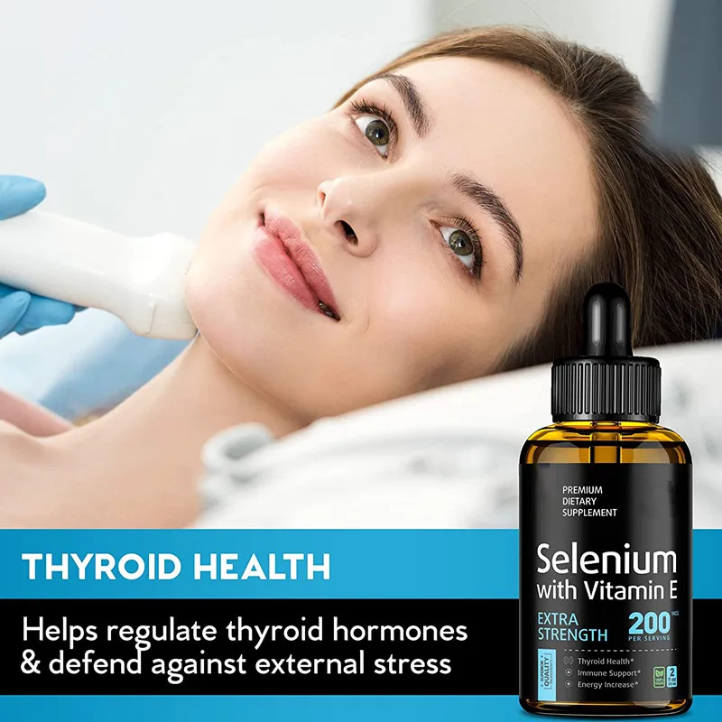 OEM/ODM/OBM Natural Selenium 200mcg Liquid Selenium Drops Vitamin E Selenium Supplement For Liver Health Immune Support