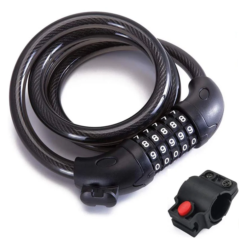 
MASHEKA Bicycle Lock Anti-Theft Security 5 Digit Code Combination Lock Steel Wire Cable Anti-Theft lock scooter e-bike 