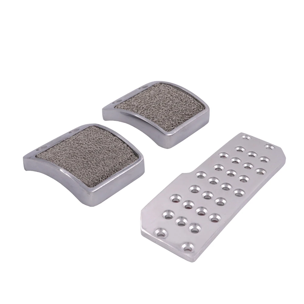 Aluminum 3pcs Clutch Brake Non-Slip Car Pedals Manual Car Foot Pedals Pad Cover For HONDA