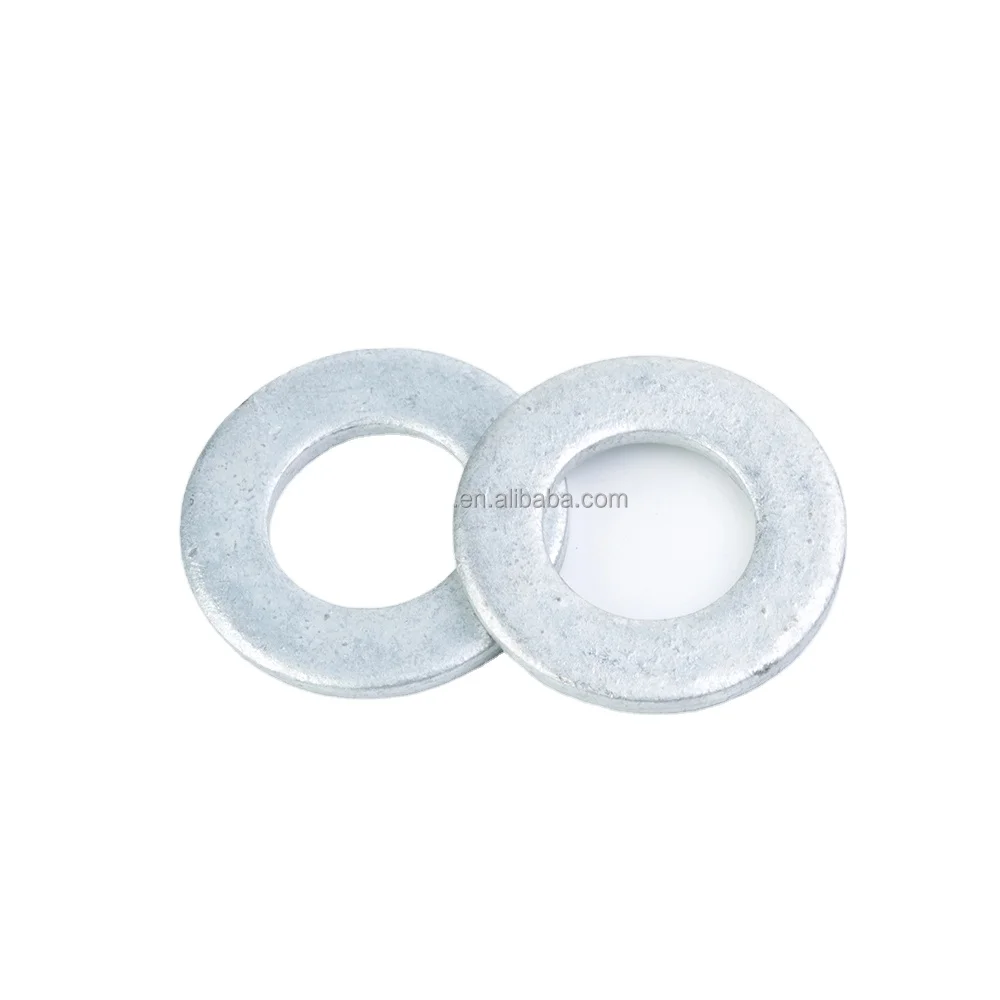 Hot dip galvanized flat washers protect the surface of the connected parts from scratches, carbon steel washers