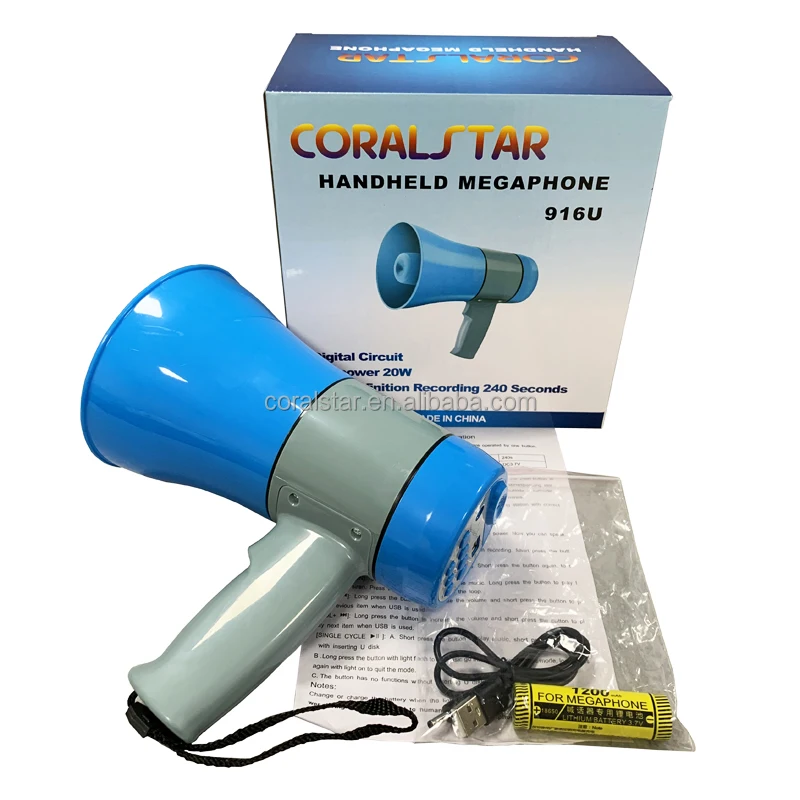 20 Watt Power Megaphone Speaker Voice with Volume Control and Strap Portable Megaphone