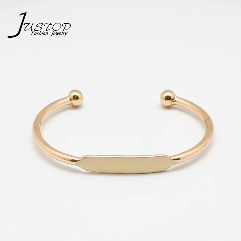 Kid jewelry open design simple gold plated enamel baby bangle