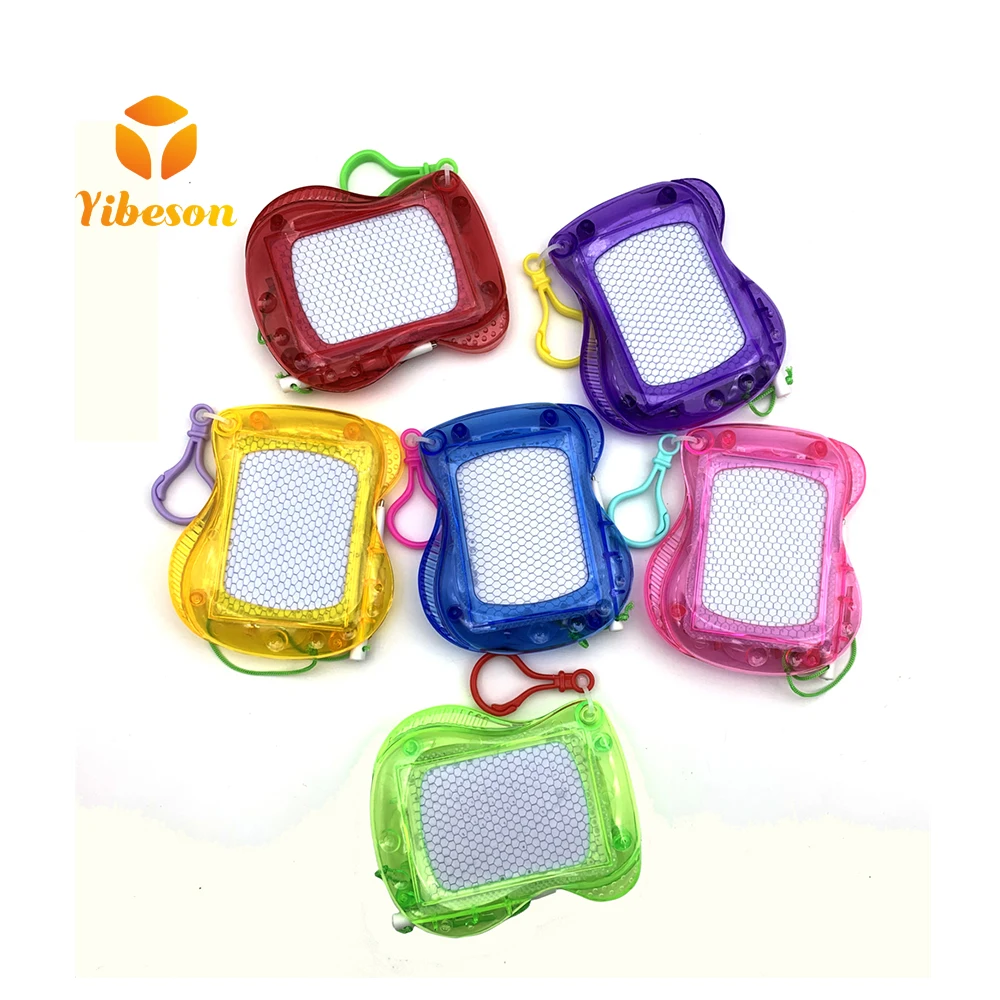 Educational Toy Kids Favors DIY Doodle Plastic Writing Painting Erasable Mini Magnetic Drawing Board With Keychain