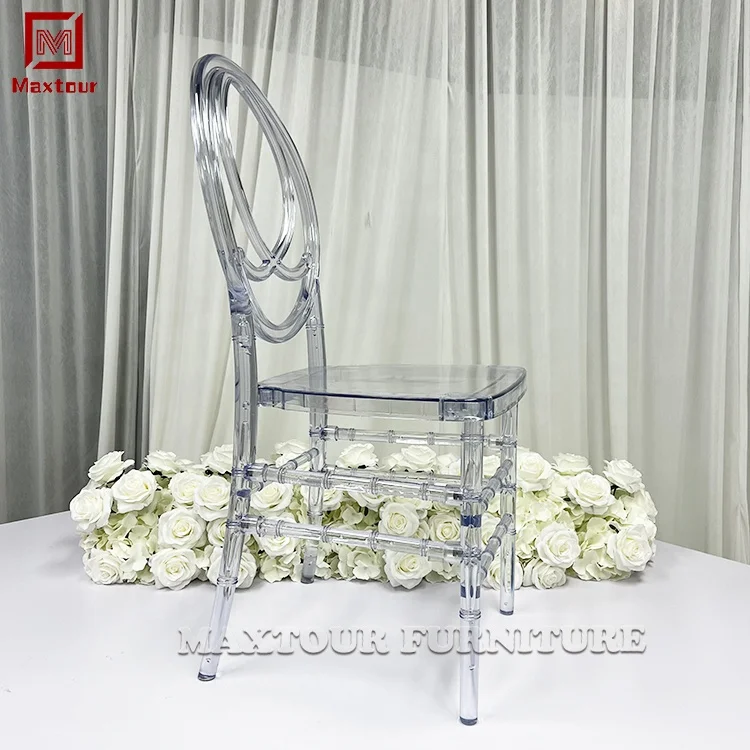 Hot Wedding style Transparent Clear Resin Acrylic PC Tiffany Disassembly packing design Plastic Dining chair