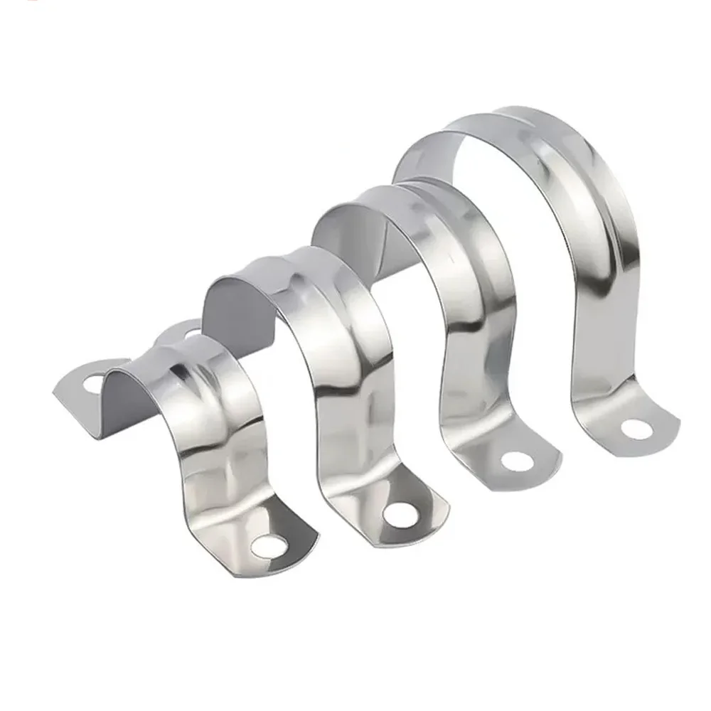 Stainless Steel 201 Metal Clamp Hose Pipe clamp U-shaped Saddle Bracket Pipe Clamp For Conduit Pipe Strap