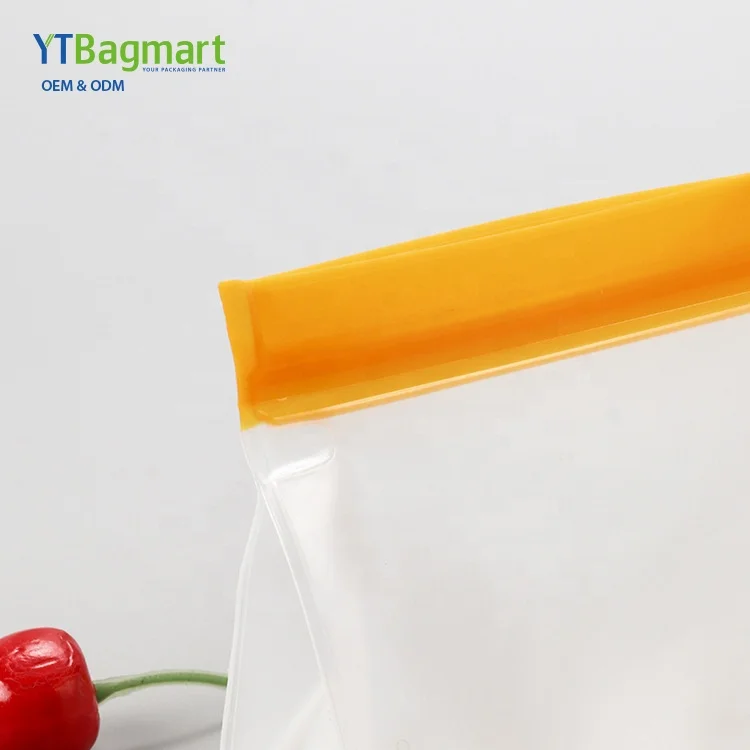 Custom Logo Reusable Bpa Free Snack Food Packaging Organizer Stand Up Pouch Ziplock Bag Food Freezer Storage Peva Sandwich Bags