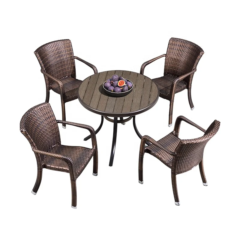 Woven Dining for Outdoor Indoor Garden Patio Poly Rattan Furniture Chair PE Rattan Furniture