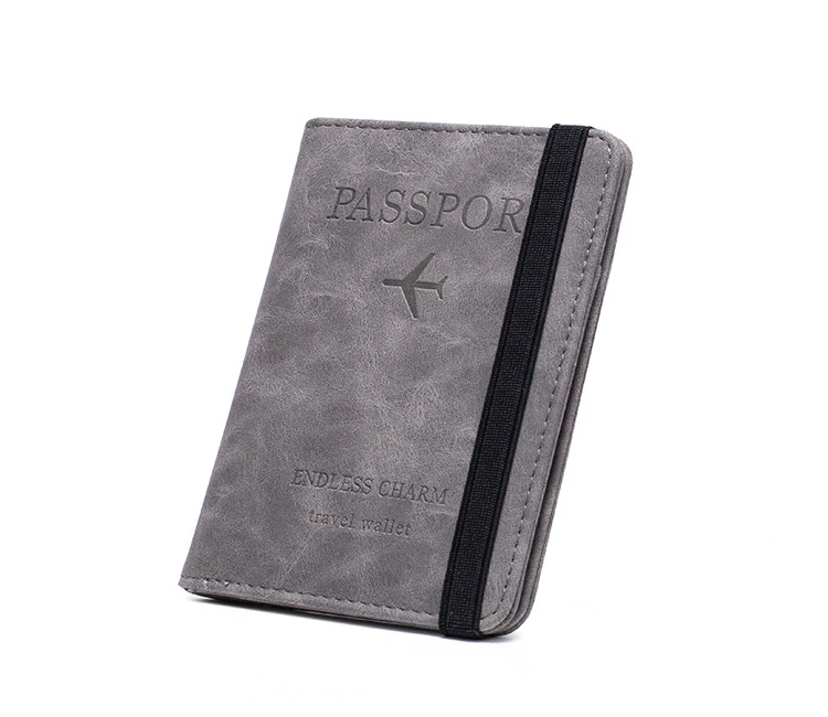High Quality Custom Logo Pu Leather Passport Cover Rfid Blocking Passport Holder Travel Wallet With Card Case