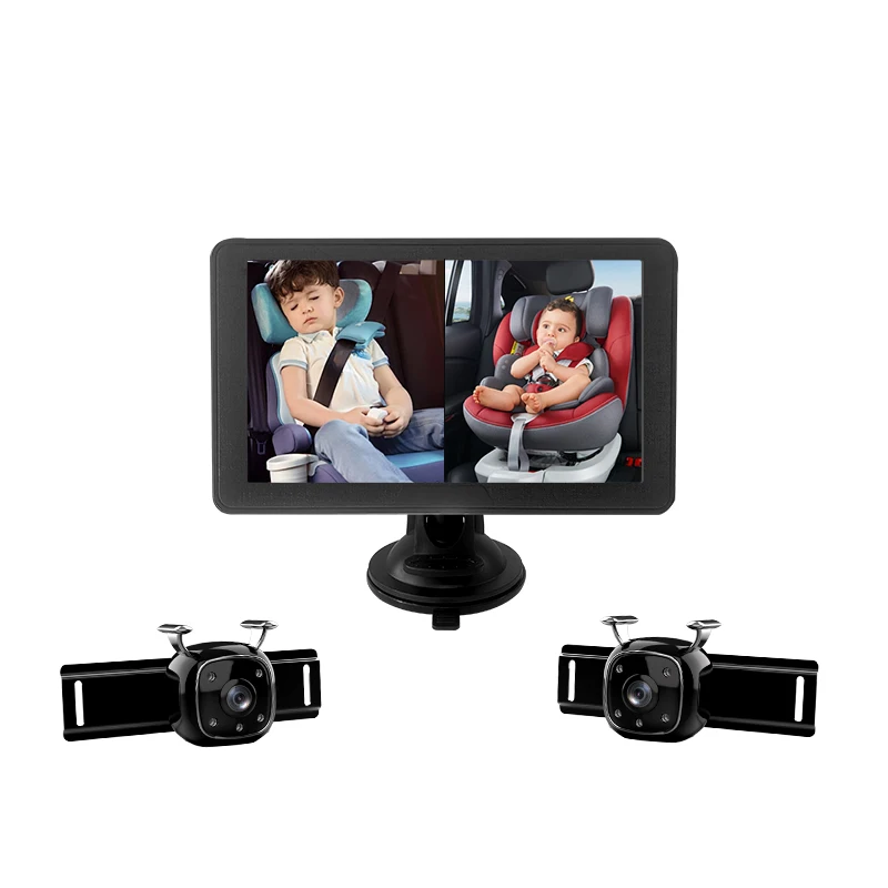 Baby Car Monitor for Seat AHD720P USB Charger 7 Inch Dual Screen Display with Two Cameras Car Baby Camera for Rear Facing Seat