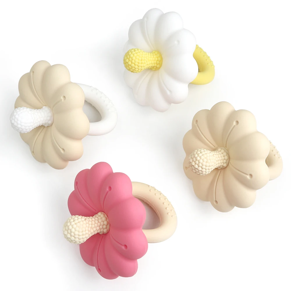 Melikey Chew Baby Teething Flower Soothing Nipple Infant Kids Sensory Teether Silicone Baby Pacifier