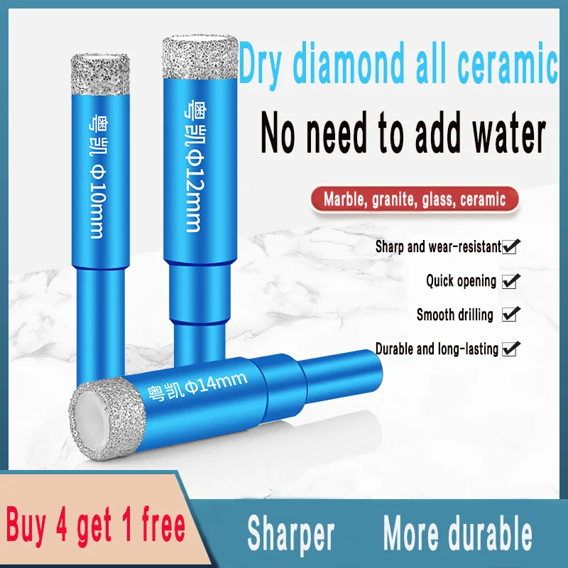 Blue diamond multi-function drilling bit tile marble glass perforator brazing dry bit