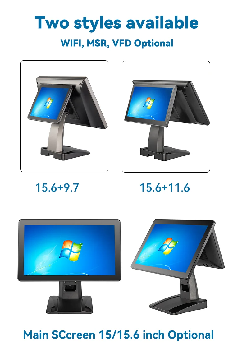 Dual Screen Desktop Cash Register Pos System Retail Cash Register for Restaurant