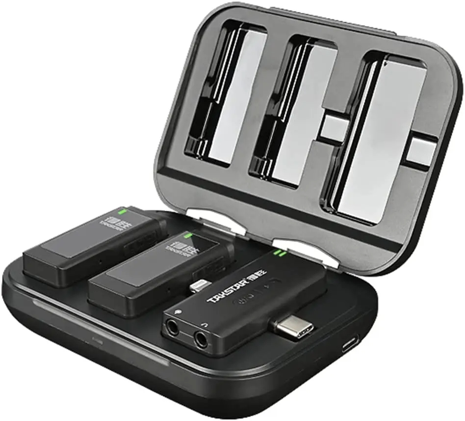 TAKSTAR V4 wireless microphone professional vlogging kit bluetooth microphone for iPhone Android Camera video recording