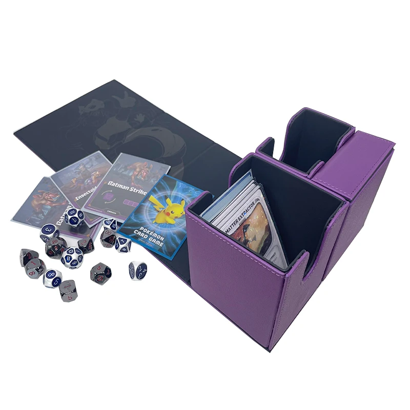 Premium Quality Deck Box Leather Trading Yugioh Collecting Board Game Accessories Card Deck Box