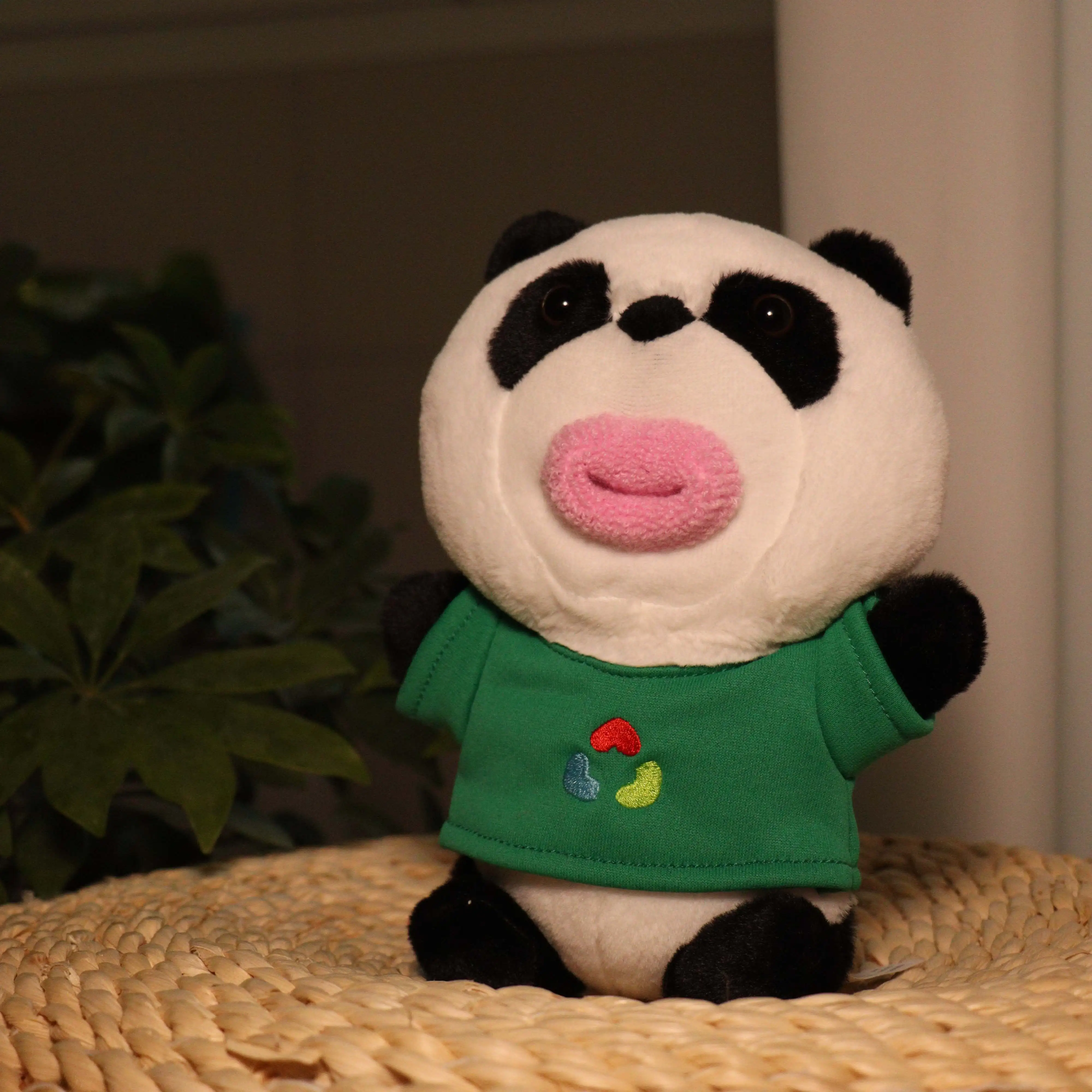 Wholesale wild animals set plushie manufacturer voice recorder Panda talking toys stuff toys electronic plush toys