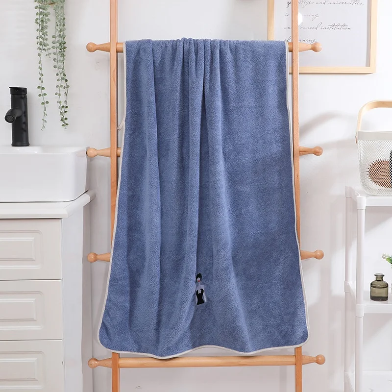 Wholesale Luxury Lace Embroidery Pattern Pure 100% Microfiber 70x140 Hilton Bath Towel Set for Baby Kids Adult