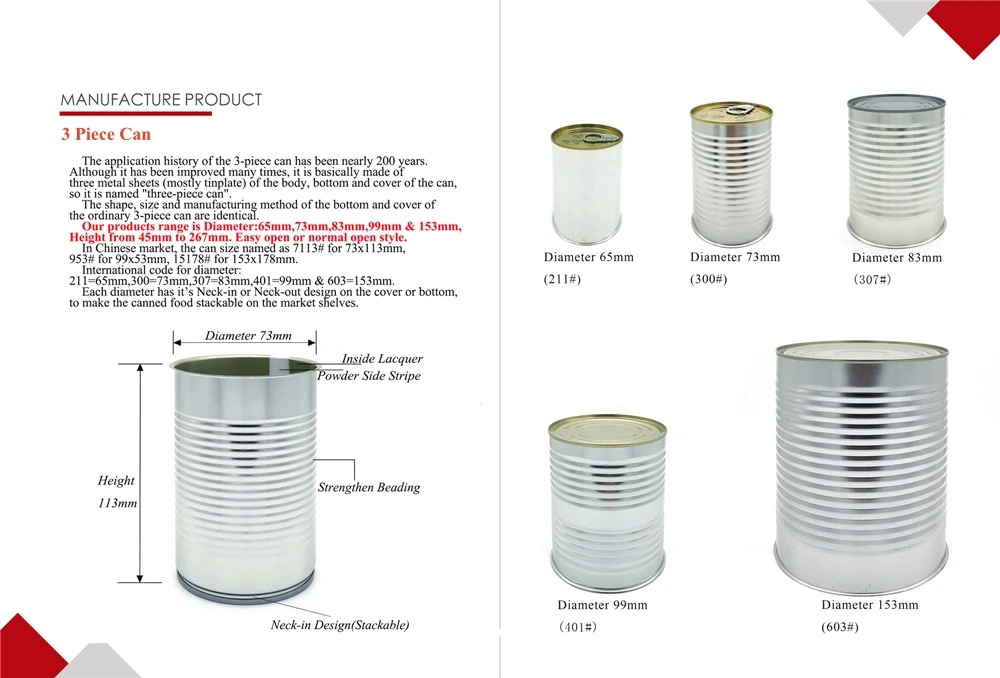 Customized Standard Empty Round Tin Can Size food grade Tin Cans For Nutrition Powder ketchup Packaging Empty Tin Cans