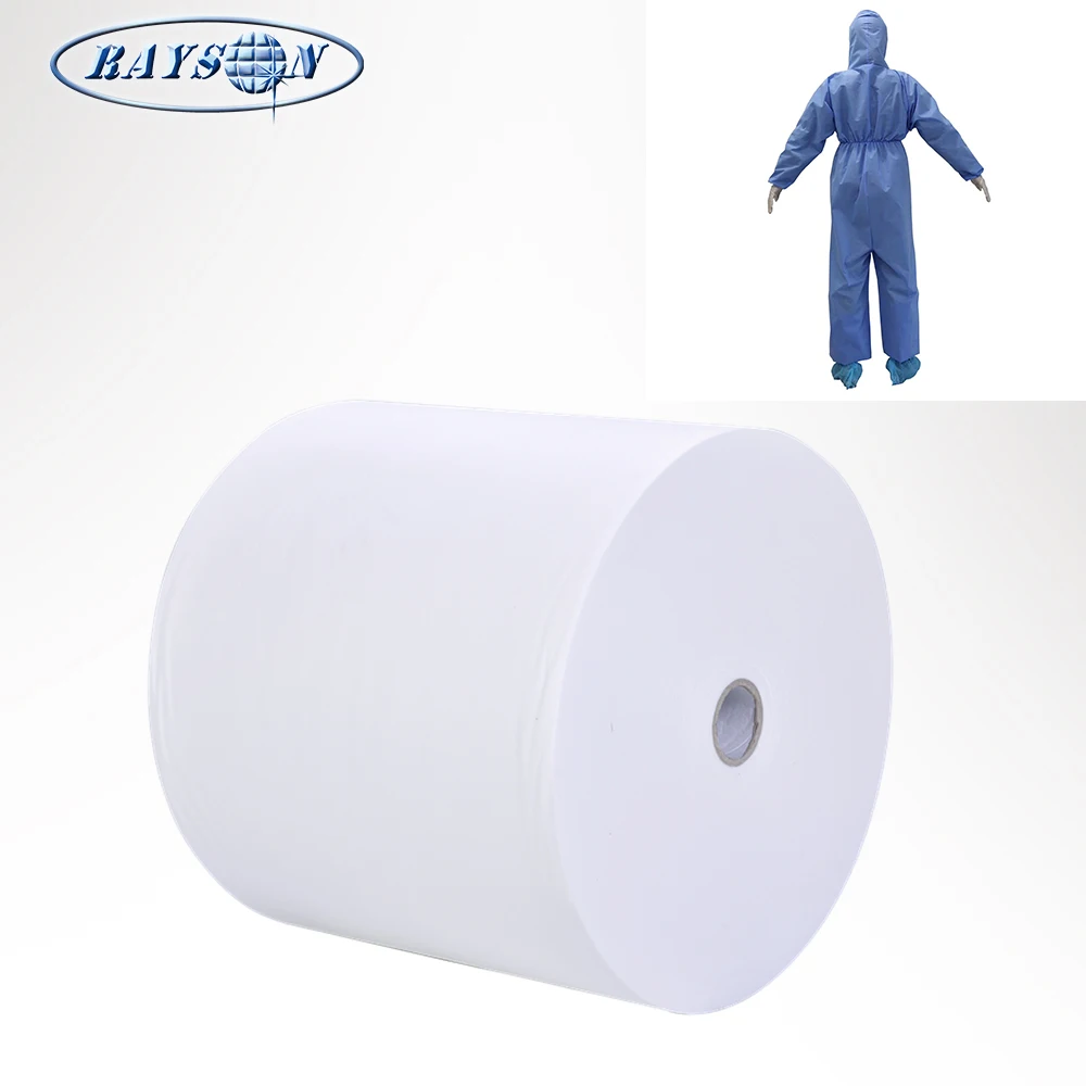 
Disposable Isolation Gown Non Woven Fabric+PE film/SMS 100% non woven polypropylene fabric 