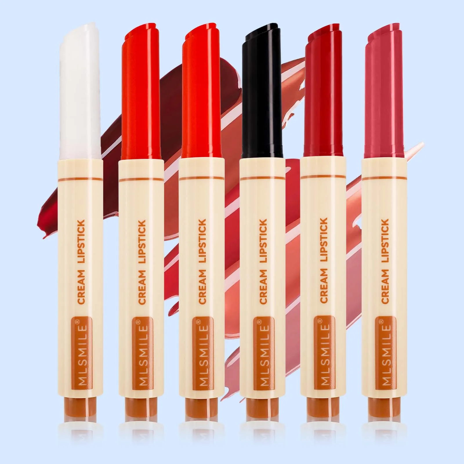 MLSMILE 6-Shade Hydrating Lipstick  - Moisture-Rich, Long-Lasting Color - Perfect for Dry Seasons & Gifting