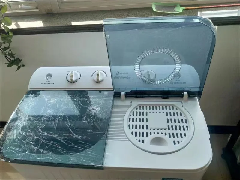 10kg  large capacity double steel washing machine, household semi-automatic double drum washing machine, washing and drying