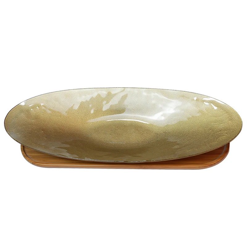 Unique design heat resistant seafood glassware glass plate sets