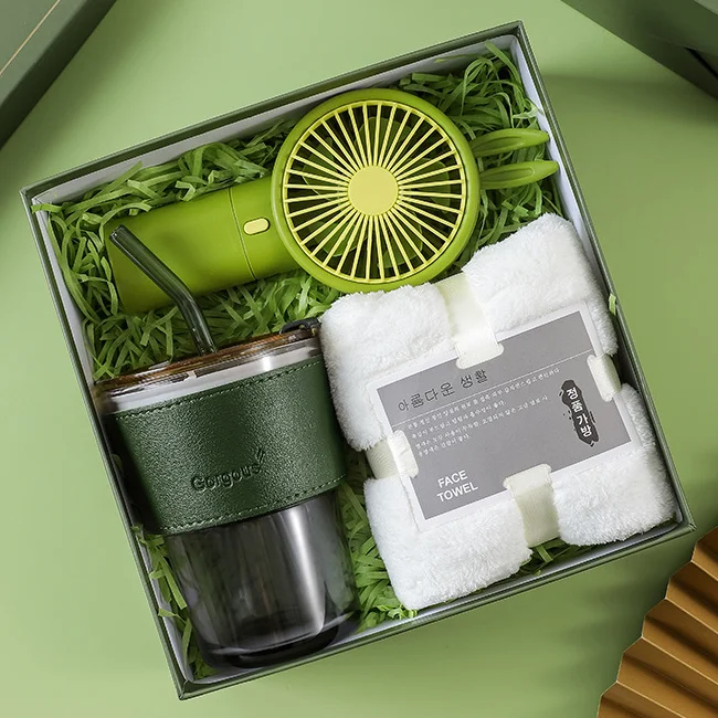 Merchandising Marketing Promotional Fan Umbrella Corporate Gift Set for Business