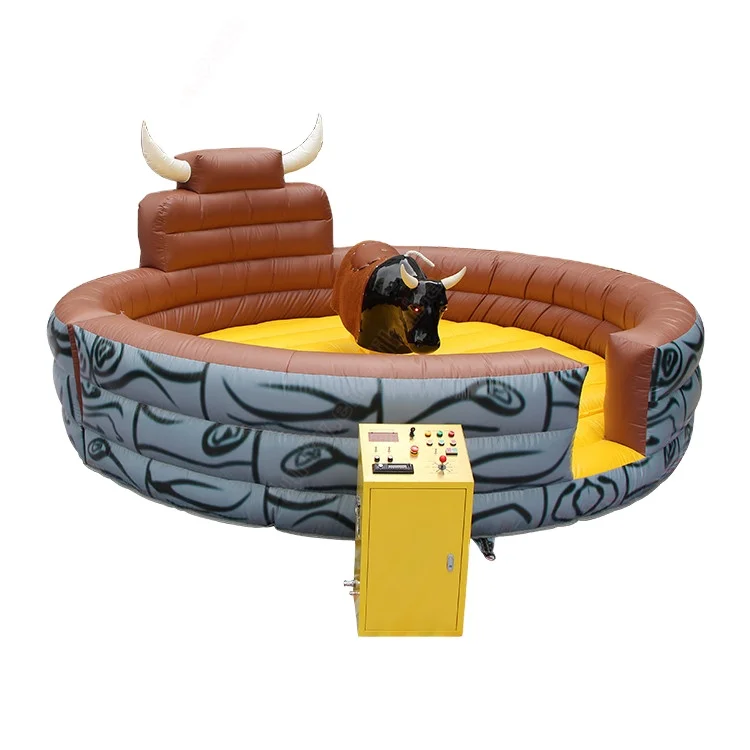 Round Amusement Park Mechanical Bull Rides machine rodeo bull for trampoline park