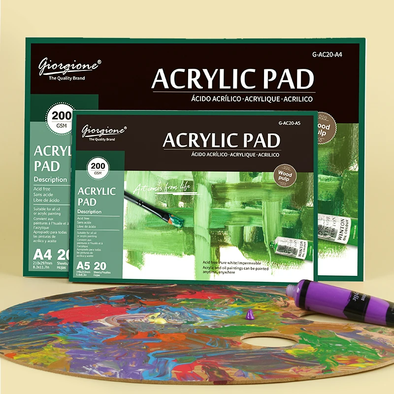 Giorgione G-AC20-A3 A3 Размер 200GSM 20 листов обернутая акриловая прокладка для школьников живопись